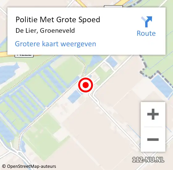 Locatie op kaart van de 112 melding: Politie Met Grote Spoed Naar De Lier, Groeneveld op 11 oktober 2021 08:20