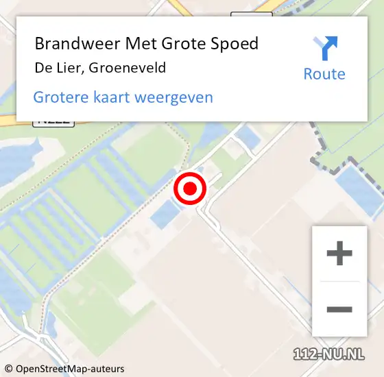 Locatie op kaart van de 112 melding: Brandweer Met Grote Spoed Naar De Lier, Groeneveld op 11 oktober 2021 08:21