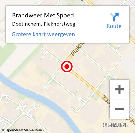 Locatie op kaart van de 112 melding: Brandweer Met Spoed Naar Doetinchem, Plakhorstweg op 11 oktober 2021 08:34