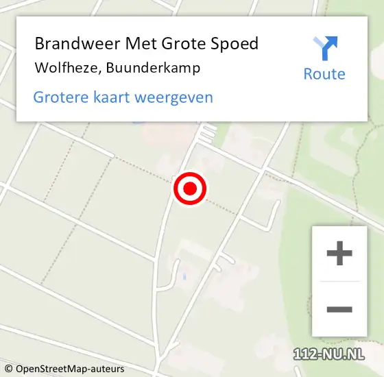 Locatie op kaart van de 112 melding: Brandweer Met Grote Spoed Naar Wolfheze, Buunderkamp op 11 oktober 2021 08:35