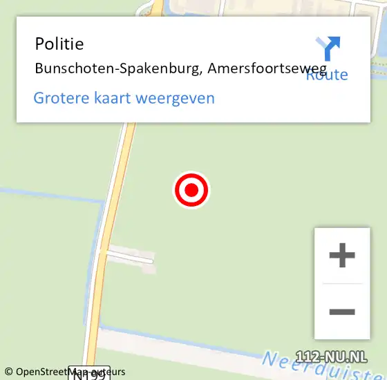 Locatie op kaart van de 112 melding: Politie Bunschoten-Spakenburg, Amersfoortseweg op 11 oktober 2021 08:41