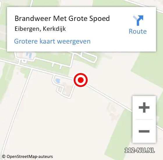 Locatie op kaart van de 112 melding: Brandweer Met Grote Spoed Naar Eibergen, Kerkdijk op 11 oktober 2021 09:25