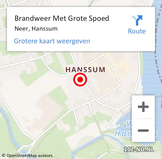 Locatie op kaart van de 112 melding: Brandweer Met Grote Spoed Naar Neer, Hanssum op 11 oktober 2021 09:31