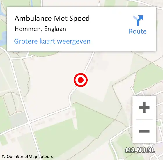 Locatie op kaart van de 112 melding: Ambulance Met Spoed Naar Hemmen, Englaan op 11 oktober 2021 10:35