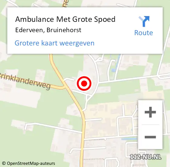 Locatie op kaart van de 112 melding: Ambulance Met Grote Spoed Naar Ederveen, Bruinehorst op 11 oktober 2021 11:19