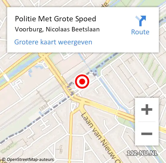 Locatie op kaart van de 112 melding: Politie Met Grote Spoed Naar Voorburg, Nicolaas Beetslaan op 11 oktober 2021 11:32