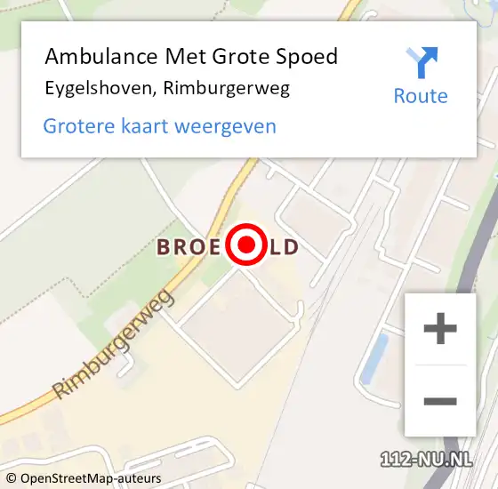 Locatie op kaart van de 112 melding: Ambulance Met Grote Spoed Naar Eygelshoven, Rimburgerweg op 25 juni 2014 17:55