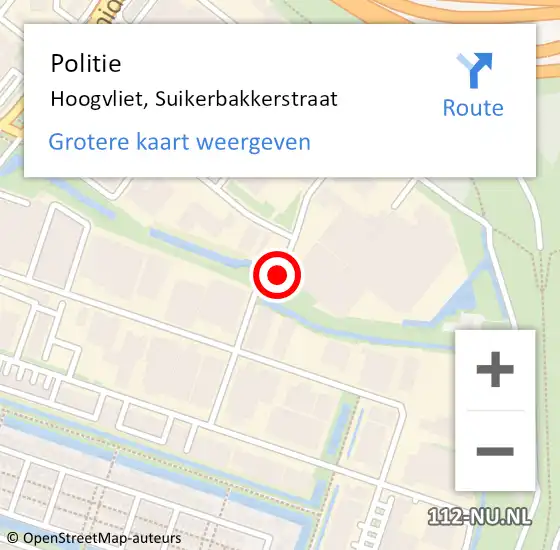 Locatie op kaart van de 112 melding: Politie Hoogvliet, Suikerbakkerstraat op 11 oktober 2021 13:20