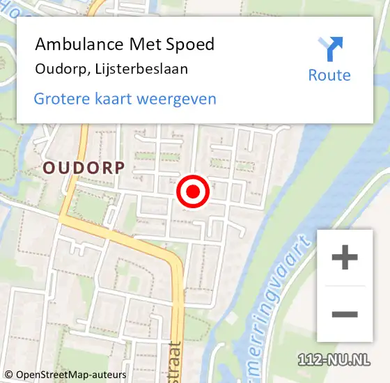 Locatie op kaart van de 112 melding: Ambulance Met Spoed Naar Oudorp, Lijsterbeslaan op 11 oktober 2021 14:10