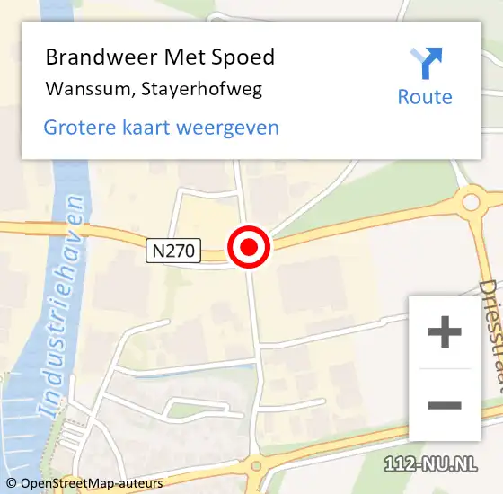 Locatie op kaart van de 112 melding: Brandweer Met Spoed Naar Wanssum, Stayerhofweg op 11 oktober 2021 14:19