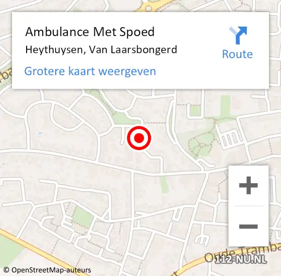 Locatie op kaart van de 112 melding: Ambulance Met Spoed Naar Heythuysen, Van Laarsbongerd op 11 oktober 2021 14:30