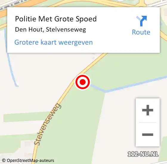 Locatie op kaart van de 112 melding: Politie Met Grote Spoed Naar Den Hout, Stelvenseweg op 11 oktober 2021 14:30