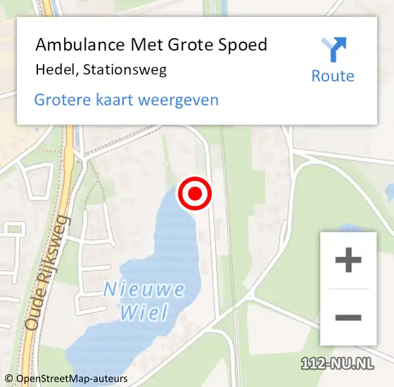 Locatie op kaart van de 112 melding: Ambulance Met Grote Spoed Naar Hedel, Stationsweg op 11 oktober 2021 14:32