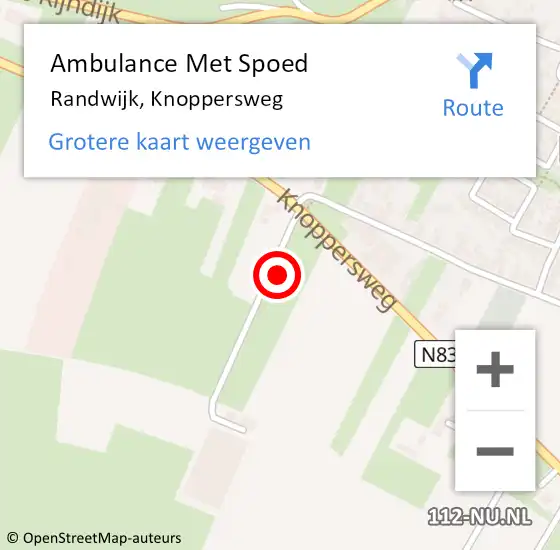 Locatie op kaart van de 112 melding: Ambulance Met Spoed Naar Randwijk, Knoppersweg op 11 oktober 2021 15:31