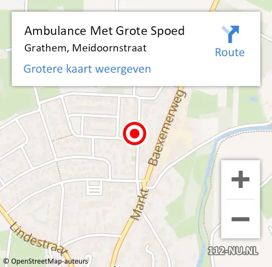 Locatie op kaart van de 112 melding: Ambulance Met Grote Spoed Naar Grathem, Meidoornstraat op 11 oktober 2021 16:33