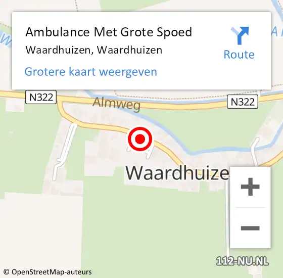 Locatie op kaart van de 112 melding: Ambulance Met Grote Spoed Naar Waardhuizen, Waardhuizen op 11 oktober 2021 17:04