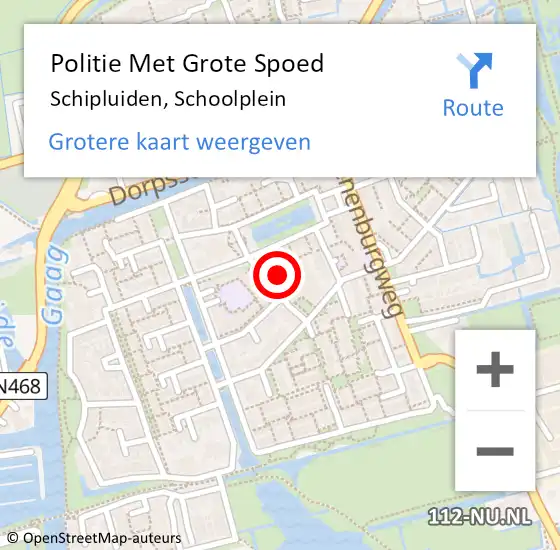 Locatie op kaart van de 112 melding: Politie Met Grote Spoed Naar Schipluiden, Schoolplein op 11 oktober 2021 19:20