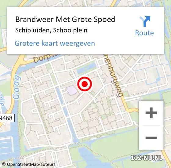 Locatie op kaart van de 112 melding: Brandweer Met Grote Spoed Naar Schipluiden, Schoolplein op 11 oktober 2021 19:26