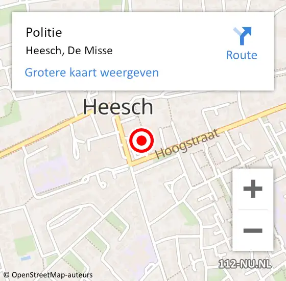 Locatie op kaart van de 112 melding: Politie Heesch, De Misse op 11 oktober 2021 19:44