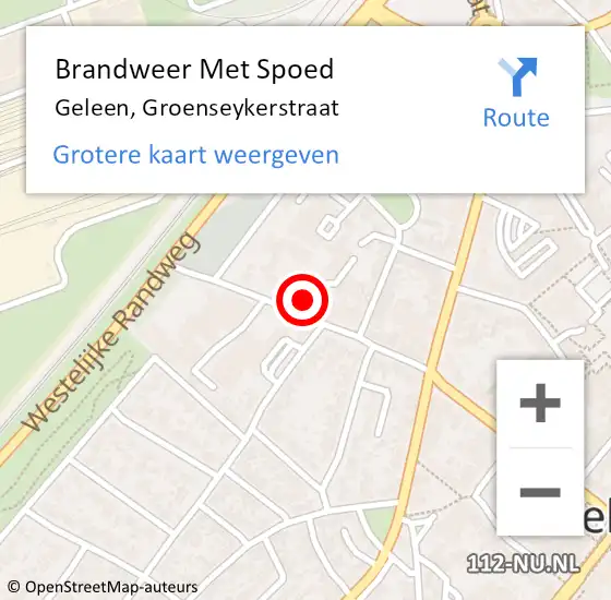 Locatie op kaart van de 112 melding: Brandweer Met Spoed Naar Geleen, Groenseykerstraat op 11 oktober 2021 19:55