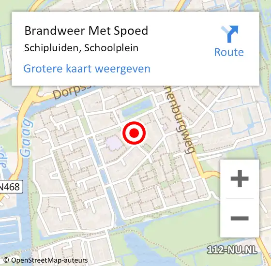 Locatie op kaart van de 112 melding: Brandweer Met Spoed Naar Schipluiden, Schoolplein op 11 oktober 2021 21:03