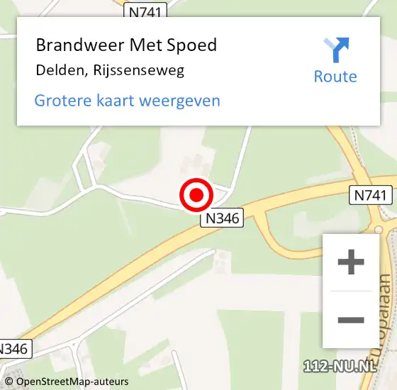 Locatie op kaart van de 112 melding: Brandweer Met Spoed Naar Delden, Rijssenseweg op 11 oktober 2021 21:08