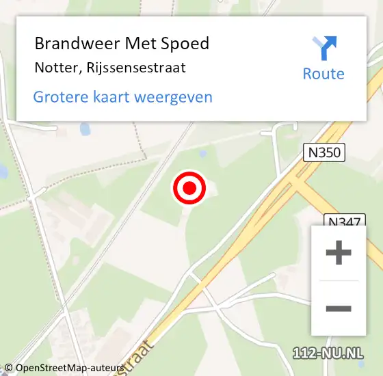 Locatie op kaart van de 112 melding: Brandweer Met Spoed Naar Notter, Rijssensestraat op 11 oktober 2021 21:24