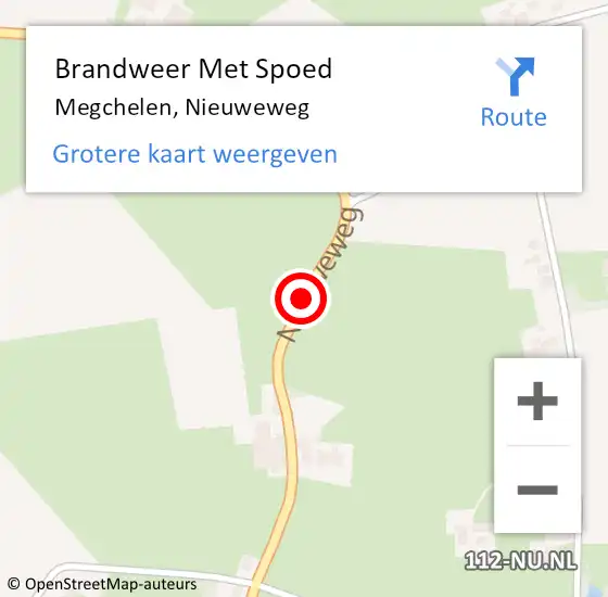Locatie op kaart van de 112 melding: Brandweer Met Spoed Naar Megchelen, Nieuweweg op 25 juni 2014 18:52