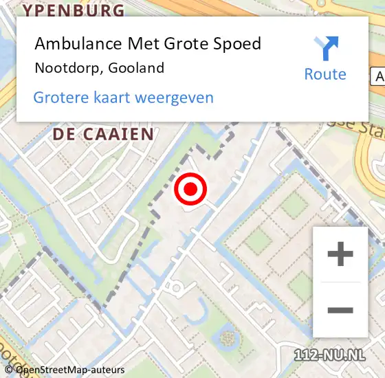 Locatie op kaart van de 112 melding: Ambulance Met Grote Spoed Naar Nootdorp, Gooland op 11 oktober 2021 23:09