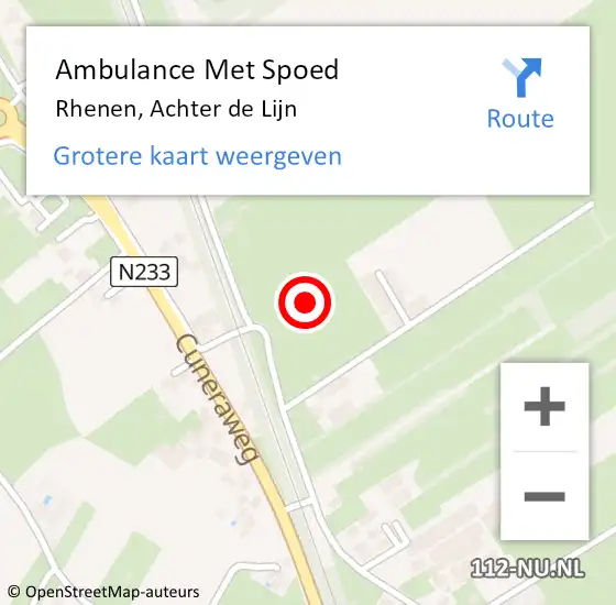 Locatie op kaart van de 112 melding: Ambulance Met Spoed Naar Rhenen, Achter de Lijn op 12 oktober 2021 07:54