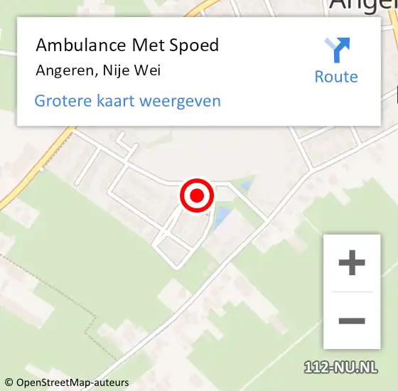 Locatie op kaart van de 112 melding: Ambulance Met Spoed Naar Angeren, Nije Wei op 12 oktober 2021 10:20