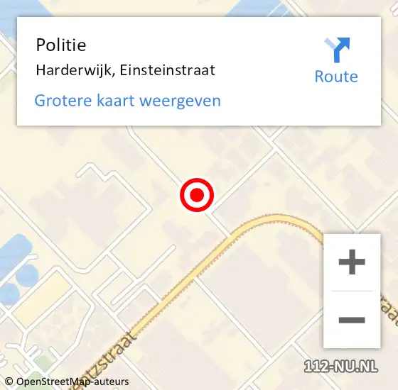 Locatie op kaart van de 112 melding: Politie Harderwijk, Einsteinstraat op 12 oktober 2021 10:51