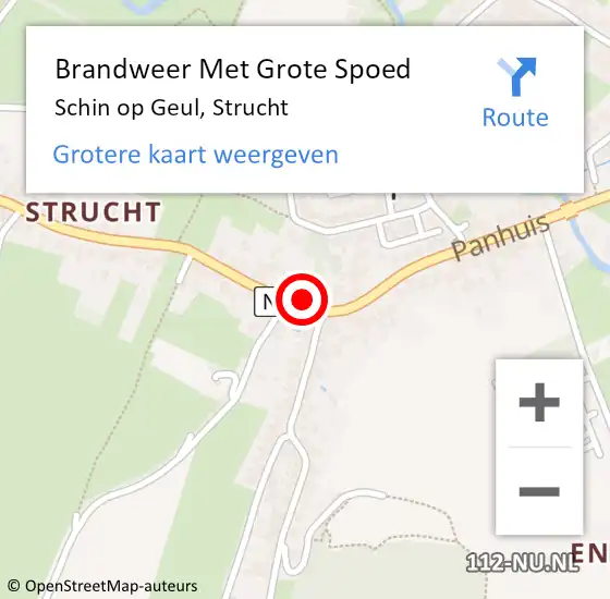 Locatie op kaart van de 112 melding: Brandweer Met Grote Spoed Naar Schin op Geul, Strucht op 12 oktober 2021 10:59