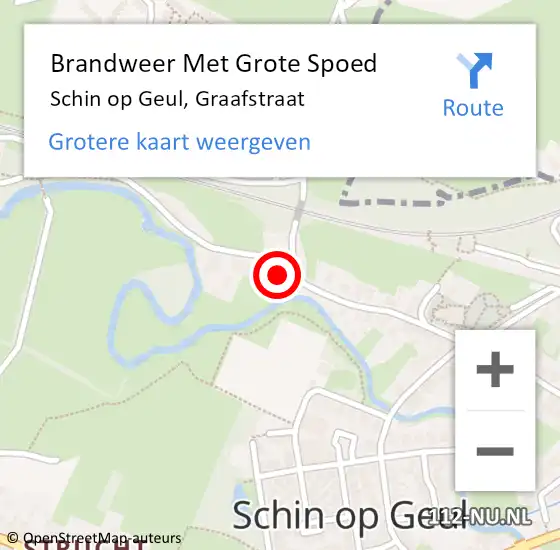 Locatie op kaart van de 112 melding: Brandweer Met Grote Spoed Naar Schin op Geul, Graafstraat op 12 oktober 2021 11:54