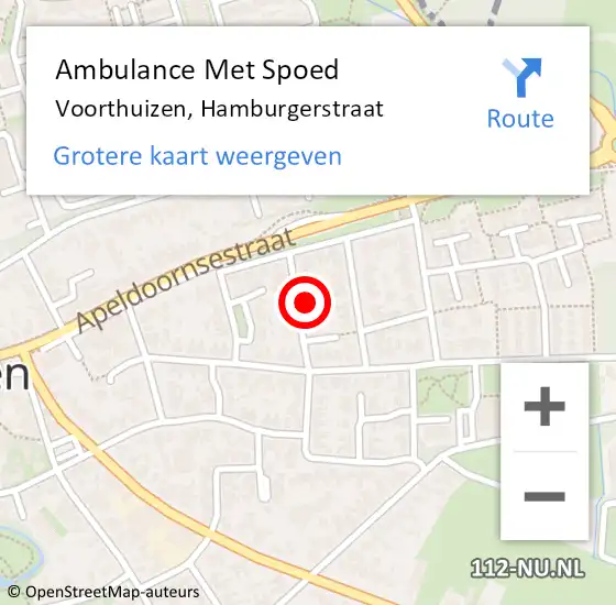 Locatie op kaart van de 112 melding: Ambulance Met Spoed Naar Voorthuizen, Hamburgerstraat op 12 oktober 2021 12:23