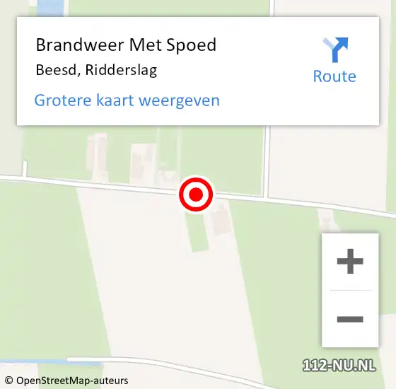 Locatie op kaart van de 112 melding: Brandweer Met Spoed Naar Beesd, Ridderslag op 25 juni 2014 19:44