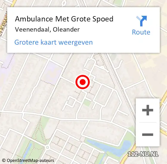 Locatie op kaart van de 112 melding: Ambulance Met Grote Spoed Naar Veenendaal, Oleander op 12 oktober 2021 14:09