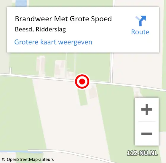 Locatie op kaart van de 112 melding: Brandweer Met Grote Spoed Naar Beesd, Ridderslag op 25 juni 2014 20:04