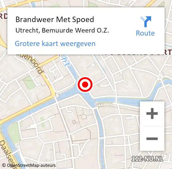 Locatie op kaart van de 112 melding: Brandweer Met Spoed Naar Utrecht, Bemuurde Weerd O.Z. op 12 oktober 2021 16:16