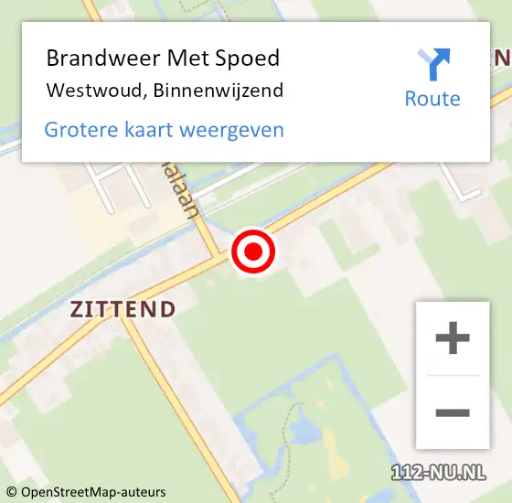 Locatie op kaart van de 112 melding: Brandweer Met Spoed Naar Westwoud, Binnenwijzend op 25 juni 2014 20:13