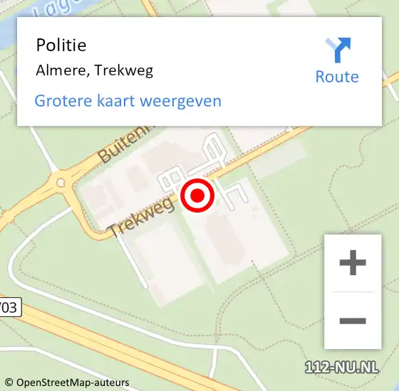 Locatie op kaart van de 112 melding: Politie Almere, Trekweg op 12 oktober 2021 16:45