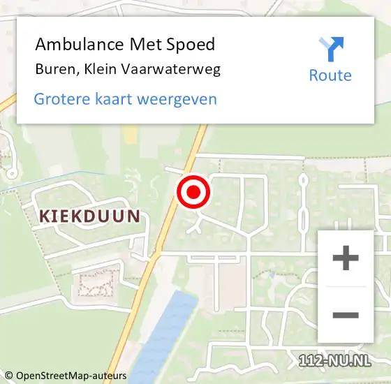 Locatie op kaart van de 112 melding: Ambulance Met Spoed Naar Buren, Klein Vaarwaterweg op 25 juni 2014 20:21