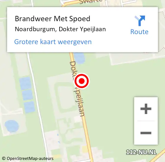 Locatie op kaart van de 112 melding: Brandweer Met Spoed Naar Noardburgum, Dokter Ypeijlaan op 12 oktober 2021 17:23