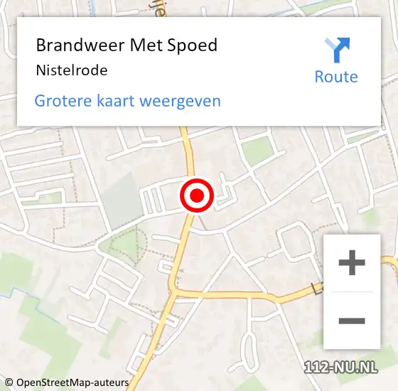 Locatie op kaart van de 112 melding: Brandweer Met Spoed Naar Nistelrode op 12 oktober 2021 17:30