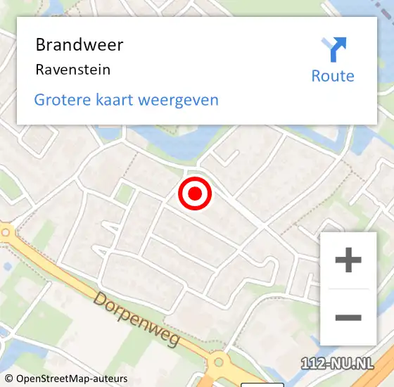 Locatie op kaart van de 112 melding: Brandweer Ravenstein op 12 oktober 2021 17:33