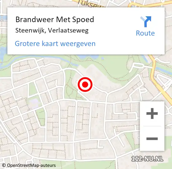 Locatie op kaart van de 112 melding: Brandweer Met Spoed Naar Steenwijk, Verlaatseweg op 12 oktober 2021 17:48