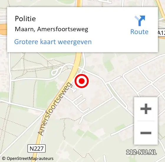 Locatie op kaart van de 112 melding: Politie Maarn, Amersfoortseweg op 12 oktober 2021 17:54