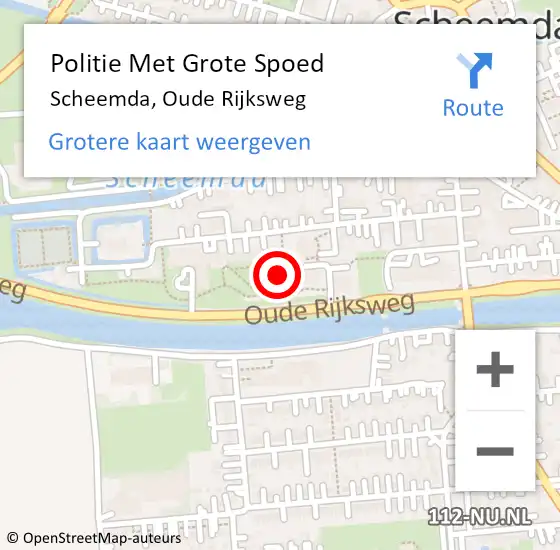 Locatie op kaart van de 112 melding: Politie Met Grote Spoed Naar Scheemda, Oude Rijksweg op 12 oktober 2021 18:25