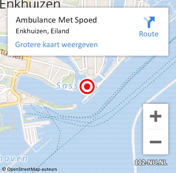 Locatie op kaart van de 112 melding: Ambulance Met Spoed Naar Enkhuizen, Eiland op 12 oktober 2021 20:22