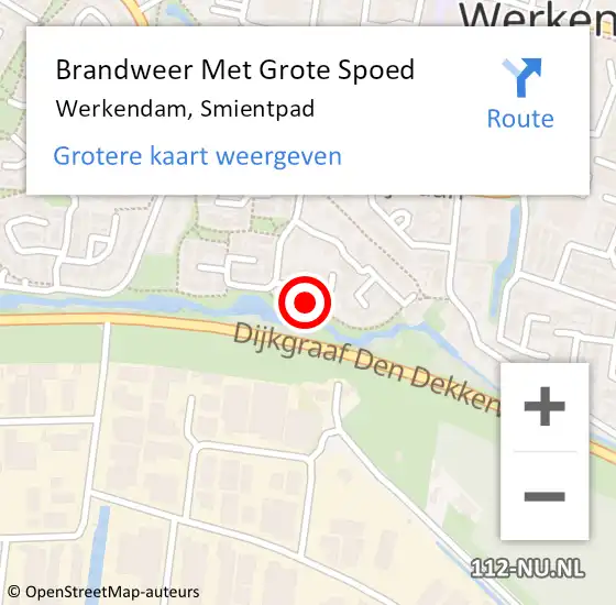 Locatie op kaart van de 112 melding: Brandweer Met Grote Spoed Naar Werkendam, Smientpad op 12 oktober 2021 20:30